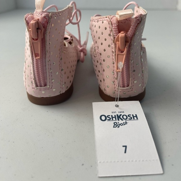 OshKosh B'Gosh Pink Polka Dot Karlie-G Toddler Shoes Size 7 - Picture 6 of 6